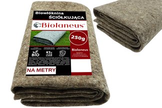 Biowłóknina z wełny owczej, biodegradowalna włóknina ściółkująca Biolaneus na METRY 2m 250g