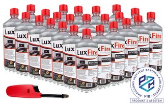 Lux Fire™ 24 litry –  ekologiczne biopaliwo do kominka (bioetanol do biokominka) + Zapalarka GH11