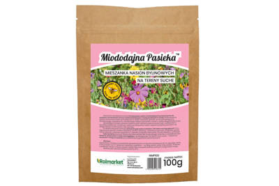 Mieszanka nasion roślin na tereny suche Miododajna Pasieka 100% kwiatów Rolmarket 100g