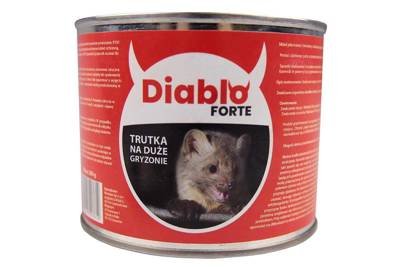 Skuteczna trutka na szczury i duże gryzonie Diablo Forte - pasta w saszetkach 600g